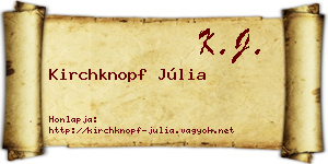 Kirchknopf Júlia névjegykártya
